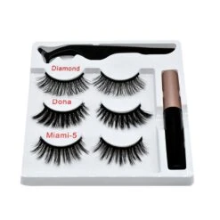 Mixed Designs Faux Mink Magnetic Eyelashes Kit Set (3 Pairs) -Cosplay 1FD3823B9C8EF428E679500A045FB09C