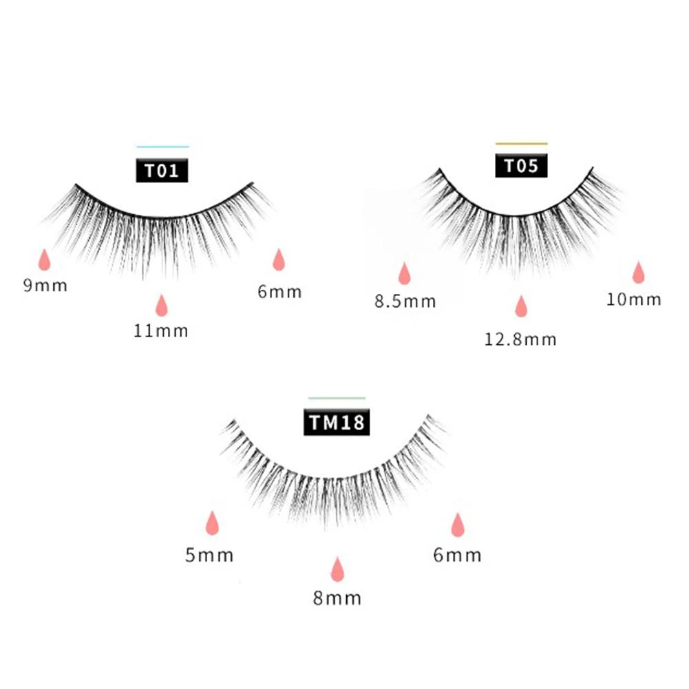 Top & Bottom Magnetic Faux Mink Natural Long Eyelashes With Applicator (3 Pairs) 5 Top & Bottom Magnetic Faux Mink Natural Long Eyelashes With Applicator (3 Pairs) - Image 3