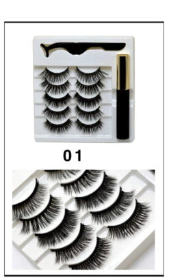 Mixed Designs Faux Mink Magnetic Eyelashes Kit Set (5 Pairs) -Cosplay A13C2AB75CE2A6DE7880C447A59E2553