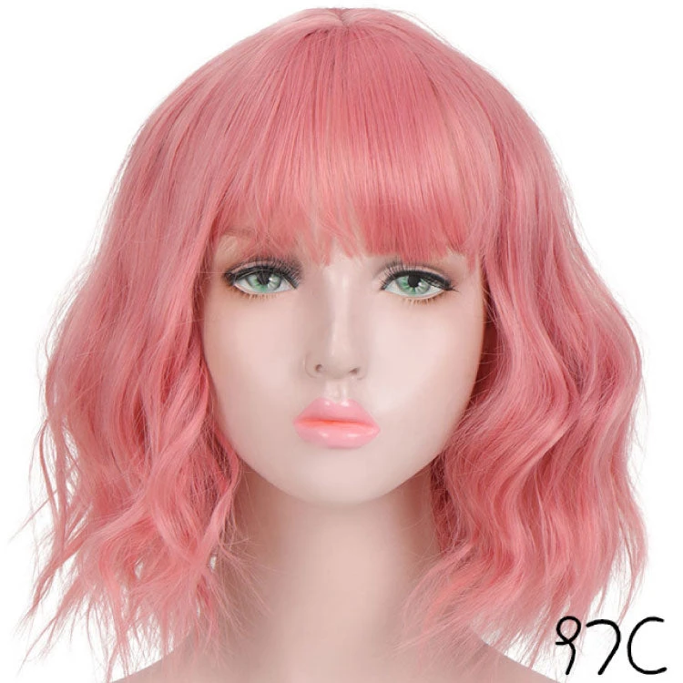 Pink Palette Short Curly Euro-American Hair Wig 16 Pink Palette Short Curly Euro-American Hair Wig - Image 14