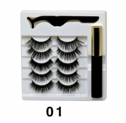 Mixed Designs Faux Mink Magnetic Eyelashes Kit Set (5 Pairs) -Cosplay B2C40305EDB73E118BB8C99726CC3B3F