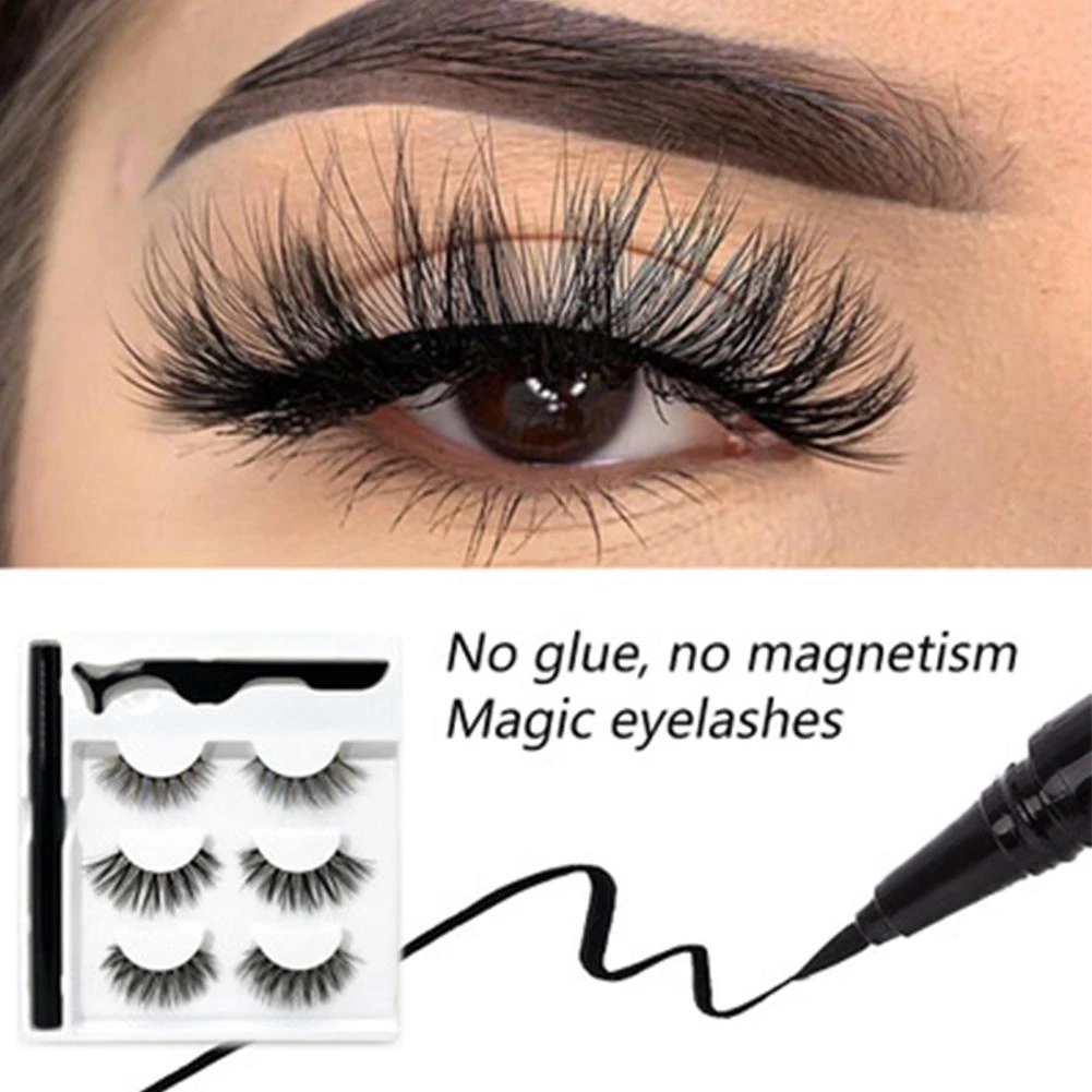 Top & Bottom Magnetic Faux Mink Natural Long Eyelashes With Applicator (3 Pairs) 4 Top & Bottom Magnetic Faux Mink Natural Long Eyelashes With Applicator (3 Pairs) - Image 2