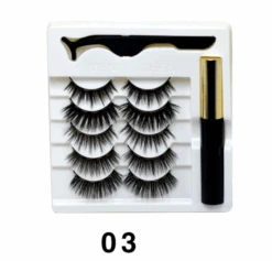 Mixed Designs Faux Mink Magnetic Eyelashes Kit Set (5 Pairs) -Cosplay C75B8A40FB1567A8767F3E43C5ED24E8