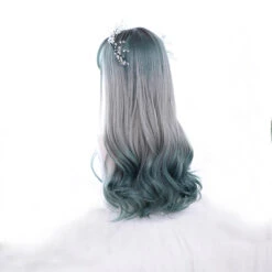 Grayish Green With Two High Ponytails Lolita Wig 13 Grayish Green With Two High Ponytails Lolita Wig -Cosplay CS 832A 6