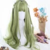 Sage Green Extra Long With Wavy Ends Lolita Wig 2 Sage Green Extra Long With Wavy Ends Lolita Wig -Cosplay CS 833A 1