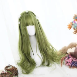 Sage Green Extra Long With Wavy Ends Lolita Wig -Cosplay CS 833A 2