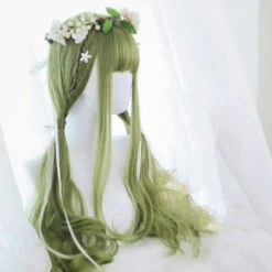 Sage Green Extra Long With Wavy Ends Lolita Wig -Cosplay CS 833A 3