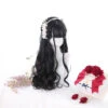 Leather Black With Side-Long Braids Lolita Wig 2 Leather Black With Side-Long Braids Lolita Wig -Cosplay CS 834A 1