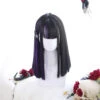 Super Straight Dark Violet Centre Braid Lolita Wig
