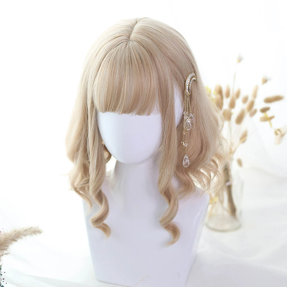 Honey Blonde Sweet Long Side Fringes Lolita Wig 6 Honey Blonde Sweet Long Side Fringes Lolita Wig - Image 4