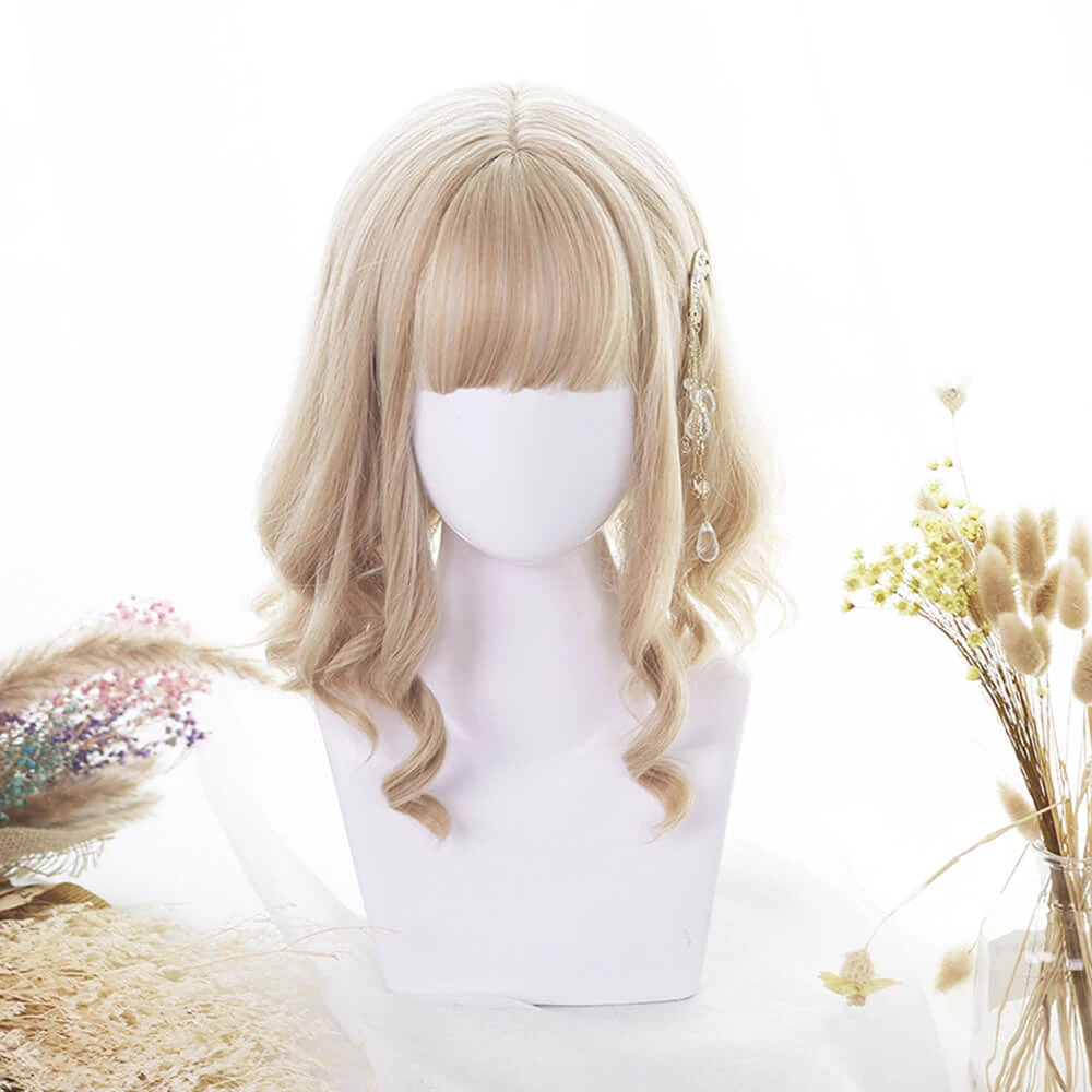 Honey Blonde Sweet Long Side Fringes Lolita Wig 8 Honey Blonde Sweet Long Side Fringes Lolita Wig - Image 6