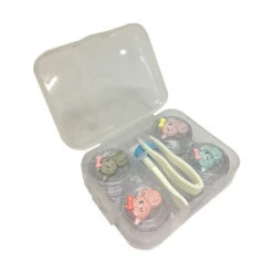 Lens Case Travel Kit - Multiple Casings (2 Pairs & Random Design) -Cosplay Cat2