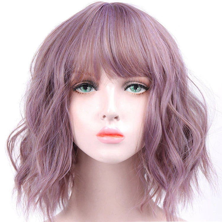 Pink Palette Short Curly Euro-American Hair Wig 3 Pink Palette Short Curly Euro-American Hair Wig