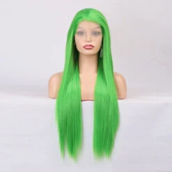 Rich Green Front Lace Long Hair Wig