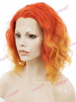 Premium Wig - Lace Front Cherry Red Wig (Cascading Curls) -Cosplay Lace Front wig Cherry Red Wig Cascading Curls n17 c130 c