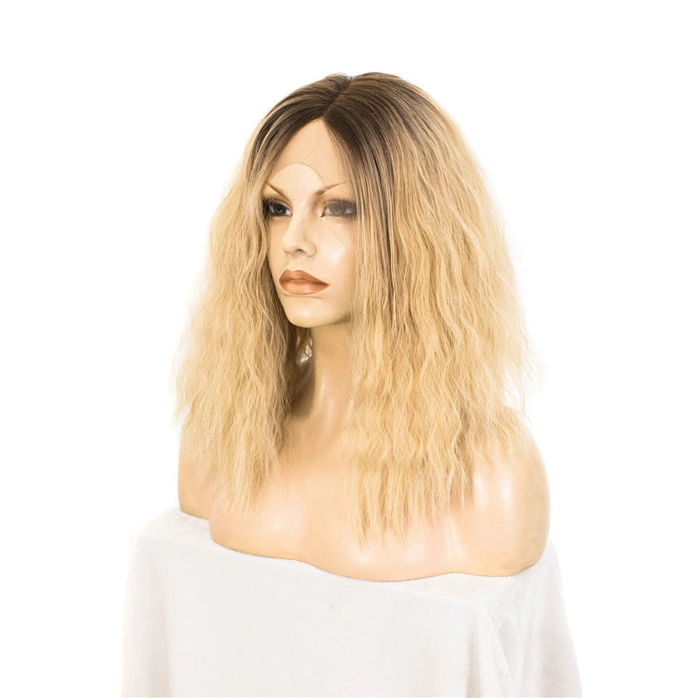 Premium Wig - Rooted Honey Blonde In Medium Curl Lace Front Wig 4 Premium Wig - Rooted Honey Blonde In Medium Curl Lace Front Wig - Image 2