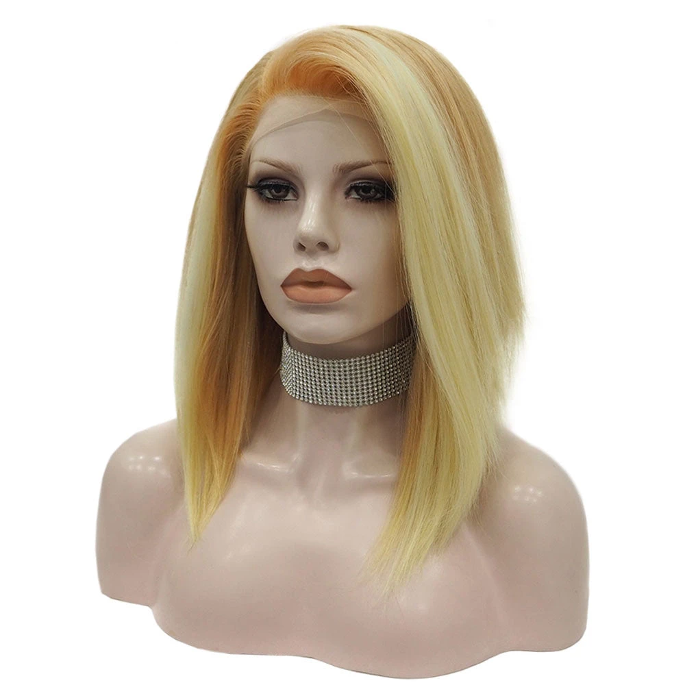 Premium Wig - Khaki Lemon Medium Straight Lace Front Wig 4 Premium Wig - Khaki Lemon Medium Straight Lace Front Wig - Image 2