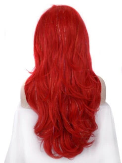 Premium Wig - Poppy Red Layered Lace Front Tinsel -Cosplay Tinsel Red d