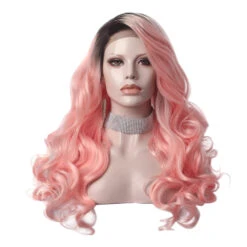 Premium Wig - Rooted Candy Pink Long Lace Front