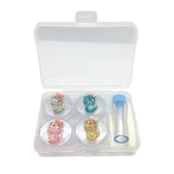 Lens Case Travel Kit - Multiple Casings (2 Pairs & Random Design) -Cosplay cat 2