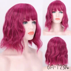 Pink Palette Short Curly Euro-American Hair Wig 35 Pink Palette Short Curly Euro-American Hair Wig -Cosplay pu1